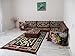 mysticalanatolia Handmade Arabic Majlis L Shape Sofa Set Oriental Floor Seating Cushions Ottoman Traditional Living Room Patio Furniture