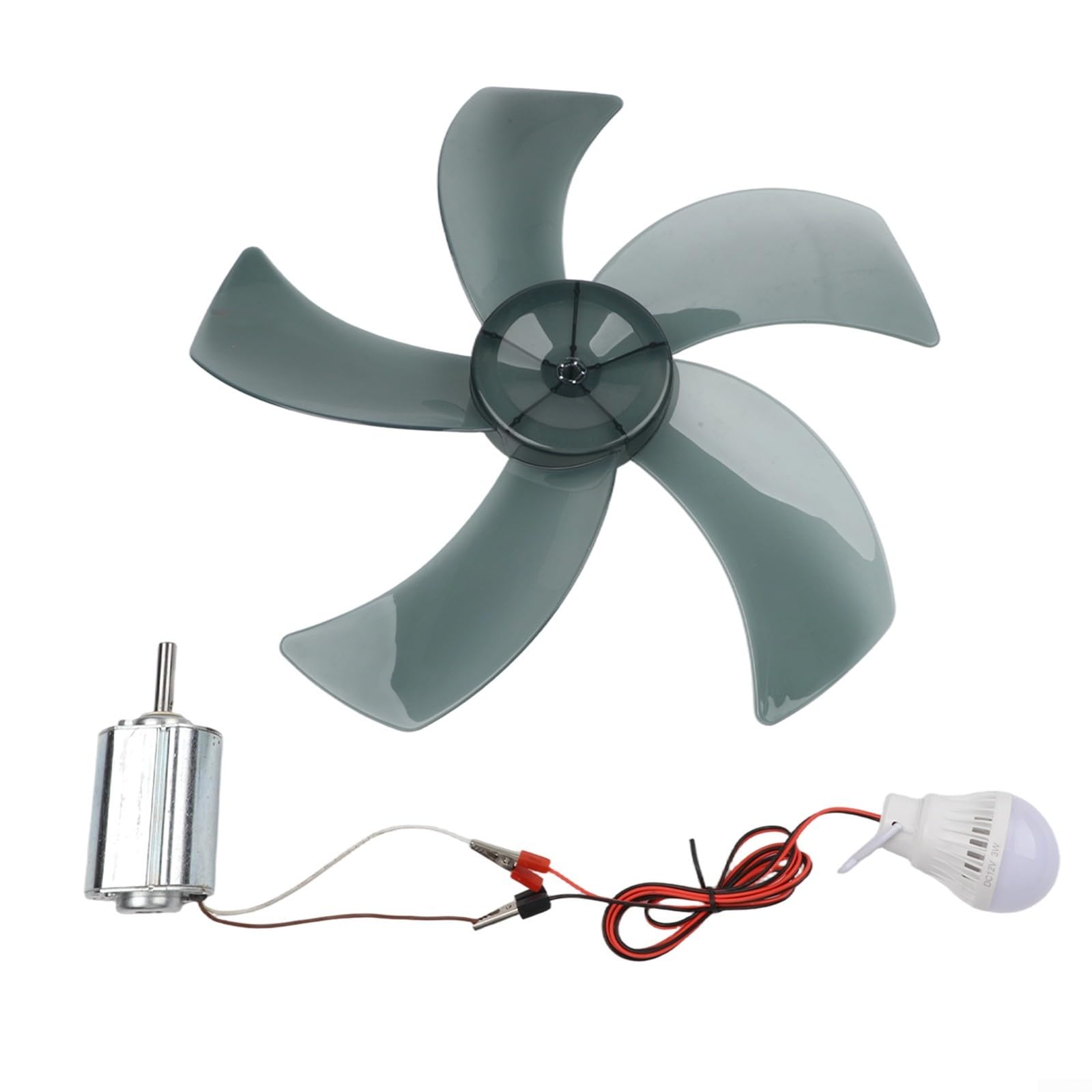 Impianto eolico a manovella fai da te, modello generatore a magnete permanente, 12 V, 80 W, in metallo ABS, kit per illuminazione esterna, set per 2 con lampada a manovella e ventola per progetti fai