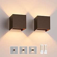 Klighten 2 x Wall Light with Replaceable G9 LED Lamp Warm White 3000 K, Aluminium LED Wall Lamp Indoor/Outdoor Adjustable Beam Angle Outdoor Lighting for Living Room Garden, Bronze