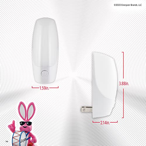 Energizer Led Night Light, Manual On/Off Switch, Plug-In, Ul-Certified, Energy Efficient, Ideal For Bedroom, Bathroom, Nursery, Kitchen, Hallway, White, 62469, 4 Pack #TOP4