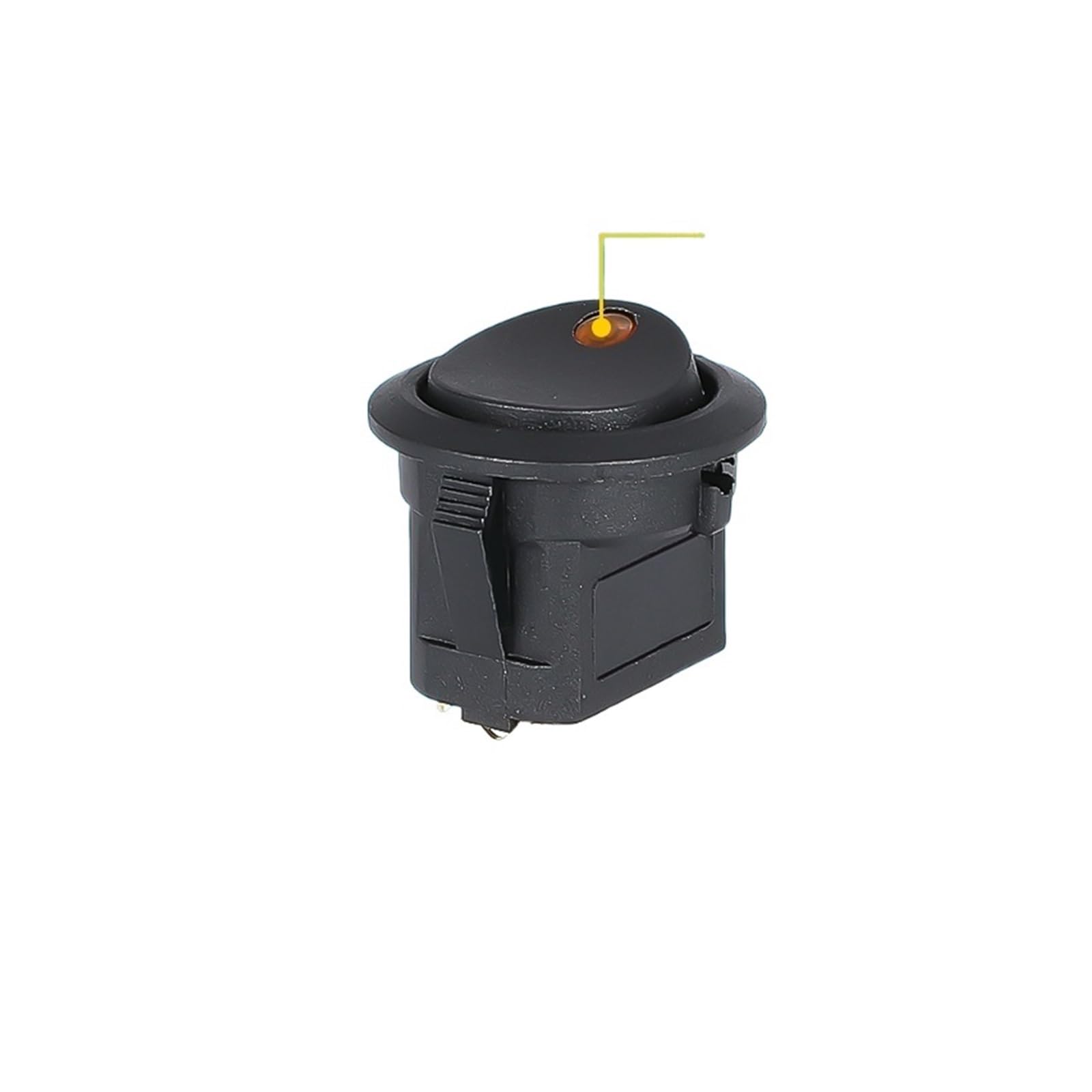 Bouton de commutation 220V robuste avec voyant lumineux jaune pour tableau de bord