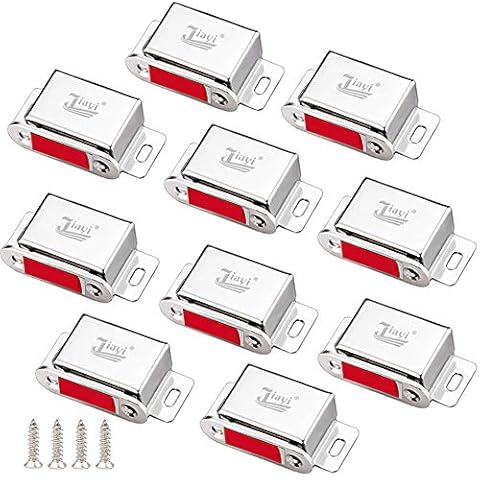 Magnetic Cabinet Magnet Closure Jiayi 10 Pack Drawer Magnetic Latch 30 lbs Cupboard Latch Magnet Cabinet Door Catch Heavy Duty Kitchen Cabinet Magnetic Catch Closet Door Magnetic Catch Cover