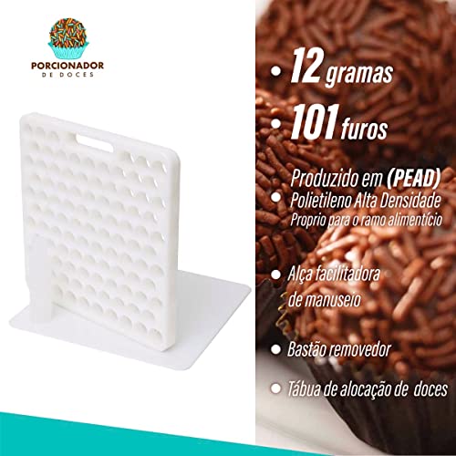 Kit 2 Placa Porcionadora de Doces Brigadeiro 12g 101 Furos