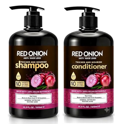Red Onion Shampoo & Conditioner with Rosemary Biotin Keratin 500ml- Hair Growth & Thickening - Salon Grade 100% Vegan, Organic, Natural Nourishing Care Sulphate Free. (Shampoo & Conditioner Set) image 5