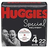 Hypoallergenic Baby Diapers Size 4, 22 Ct, Huggies Special Delivery, Softest Diaper, Safe for...