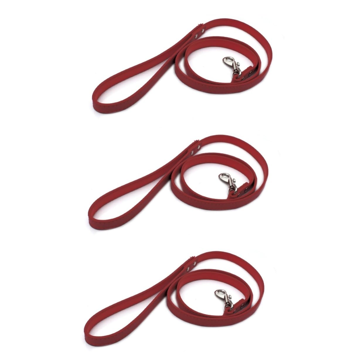Laisse pour chiens et chats de 130 cm en PU rouge pour des promenades sereines en ville
