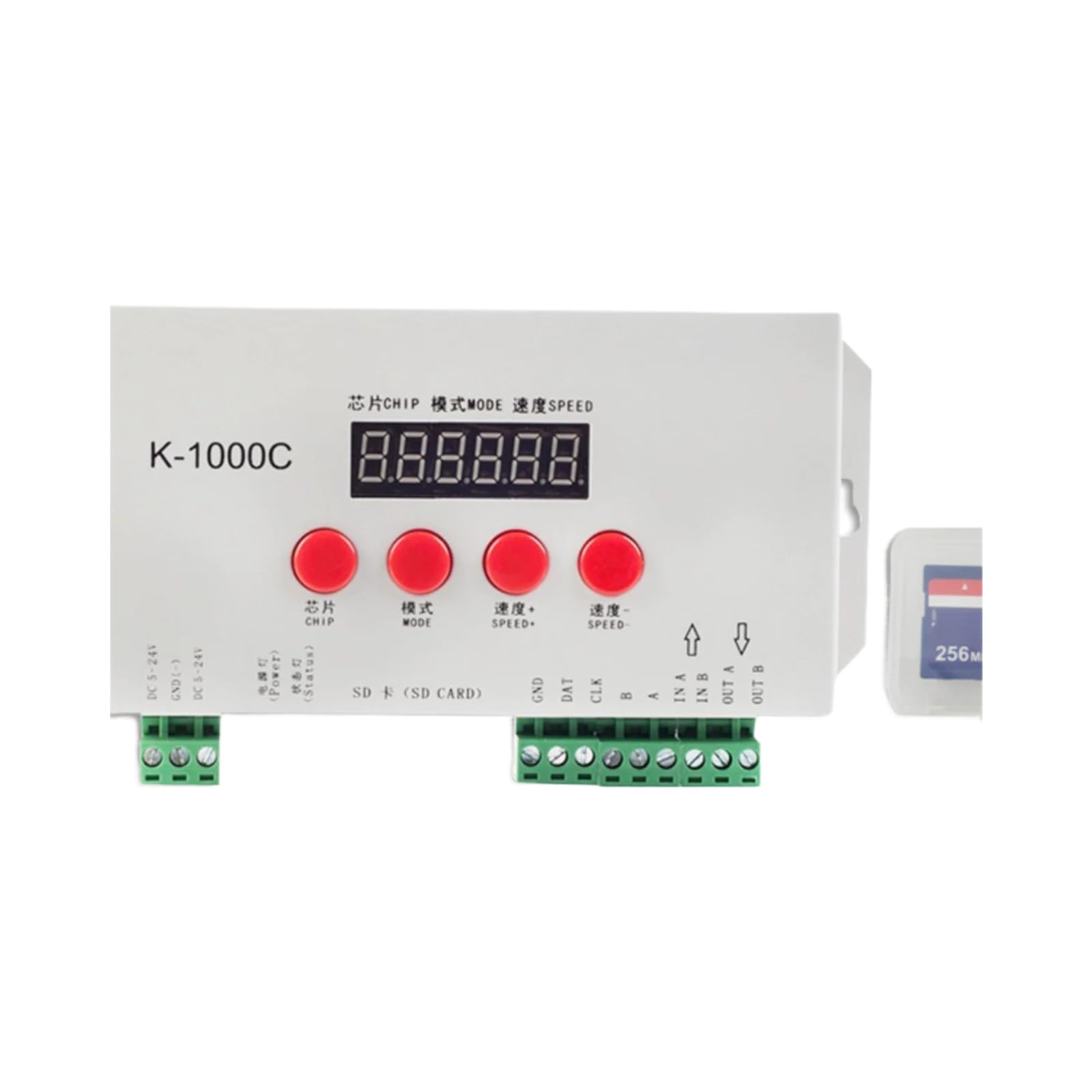 Contrôleur programmable K1000C pour ruban LED 2811 et 2812 avec carte SD