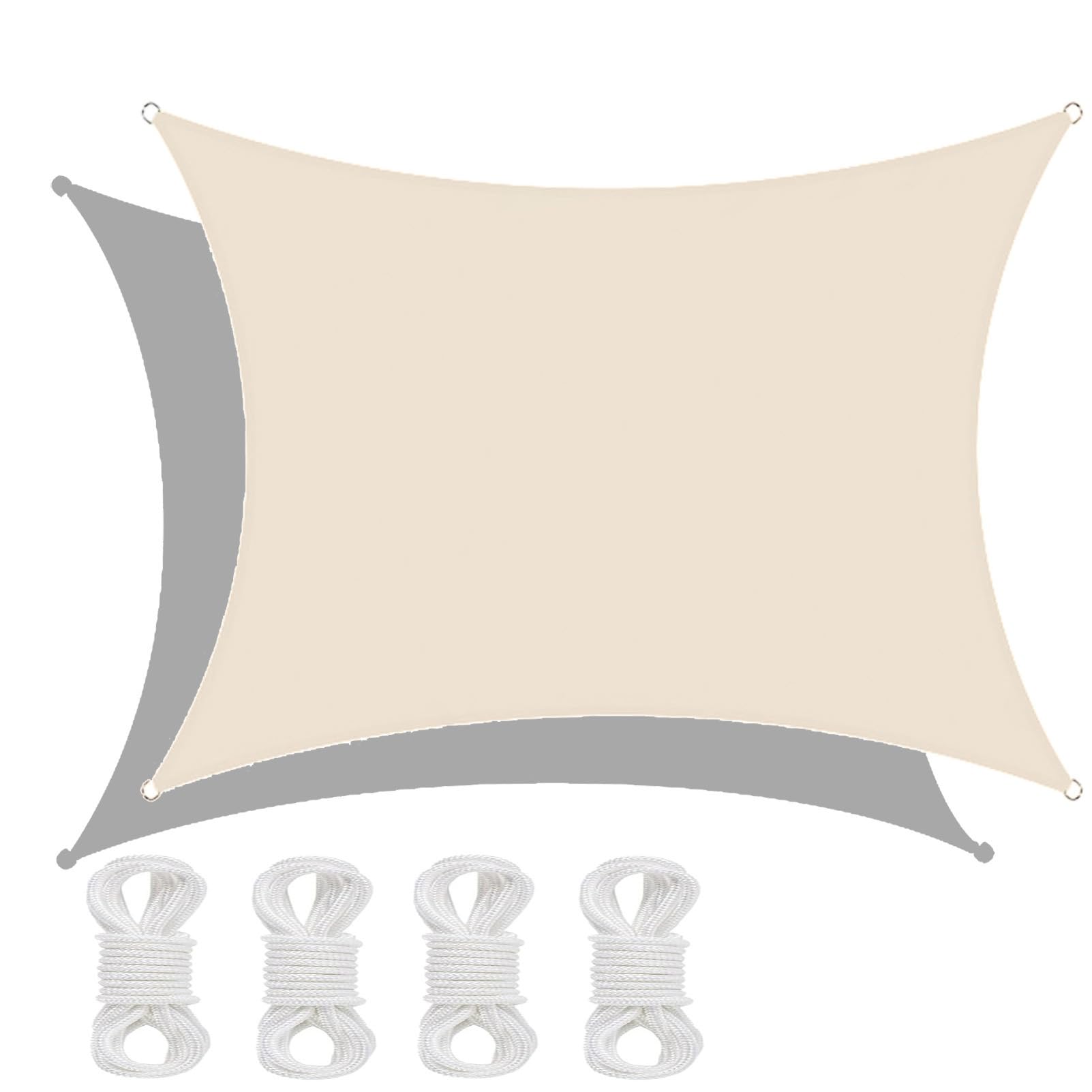 Voile d'ombrage imperméable anti-UV grand format 4x6m pour extérieur