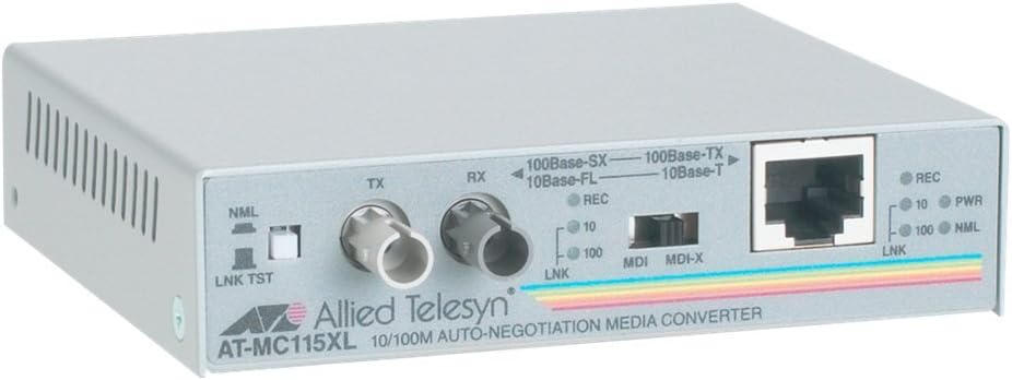 Allied Telesis AT-MC115XL 10/100TX to 10FL/100SX standalone media converter