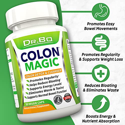 Colon Cleanse Detox Formula - Natural Bowel Cleanser Pills For Intestinal Bloating & Fast Digestive Cleansing - Daily Constipation Relief Supplement Gut, Belly, Stomach - Women Men Herbal Weight Flush #TOP1