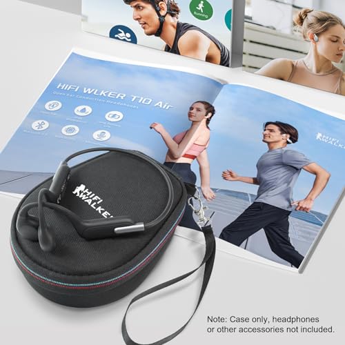 Headphones Case Compatible with Shokz OpenRun Mini, Air, OpenRun Pro, OpenRun, OpenComm, OpenMove, HIFI WALKER T10 Air Replacement Hard Shell Travel Carrying Bag with Cable Storage(Only Case) (Black) by HIFI WALKER - Image 6