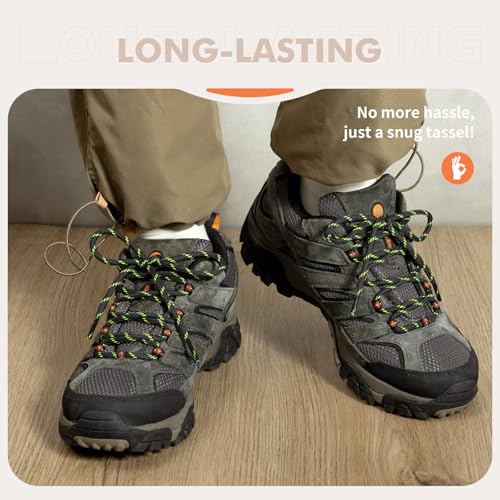 Image of Stepace 2 Pairs Round Heavy Duty Boot Laces for Hiking and Work Boots