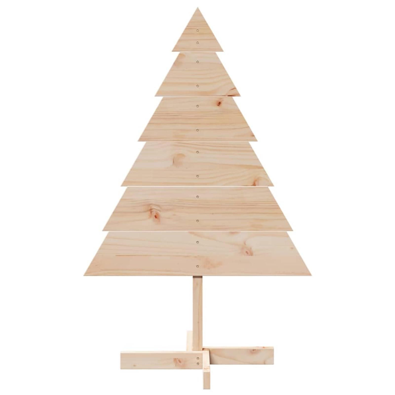 Árbol de Navidad de Adorno Madera Maciza 110 cm de Montaje rápido, para Decoración Navideña de Fiesta en Casa