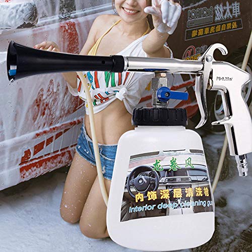 KOBWA Car Cleaning Gun, Car Interior Washing Gun Air Pulse Equipment High Pressure with Cleaning Nozzle Sprayer Foam Bottle Surface Interior Exterior Tornado Tool