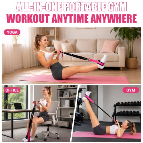 Image of Adjustable Pedal Resistance Band with Handle, Poster, Carry Bag and 2 Tube