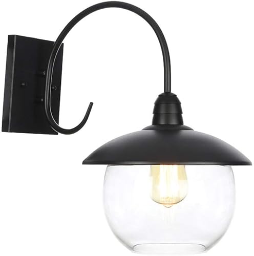 Lámpara de pared industrial vintage de campo nórdico loft para exteriores, impermeable, de hierro forjado, lamparas de vidrio, iluminación retro