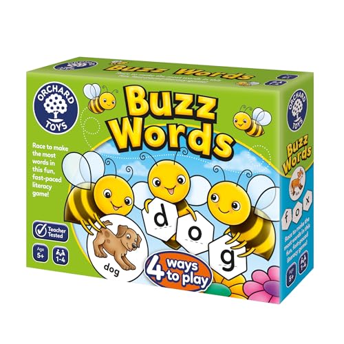Orchard Toys Buzz Words Spelling Game – Literacy and Word Games for 5 Year Olds and Up – Learning and Educational Toys – Gifts for Kids, Boys and Girls – Age 5+ Years