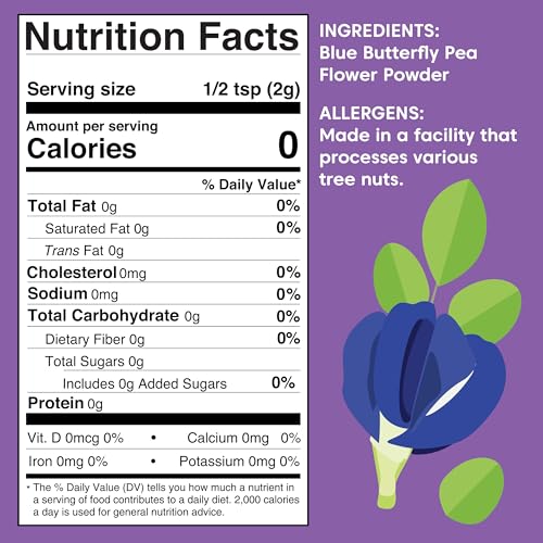 Wilderness Poets, Blue Butterfly Pea Flower Powder - Blue Matcha Tea (3.5 Ounce)