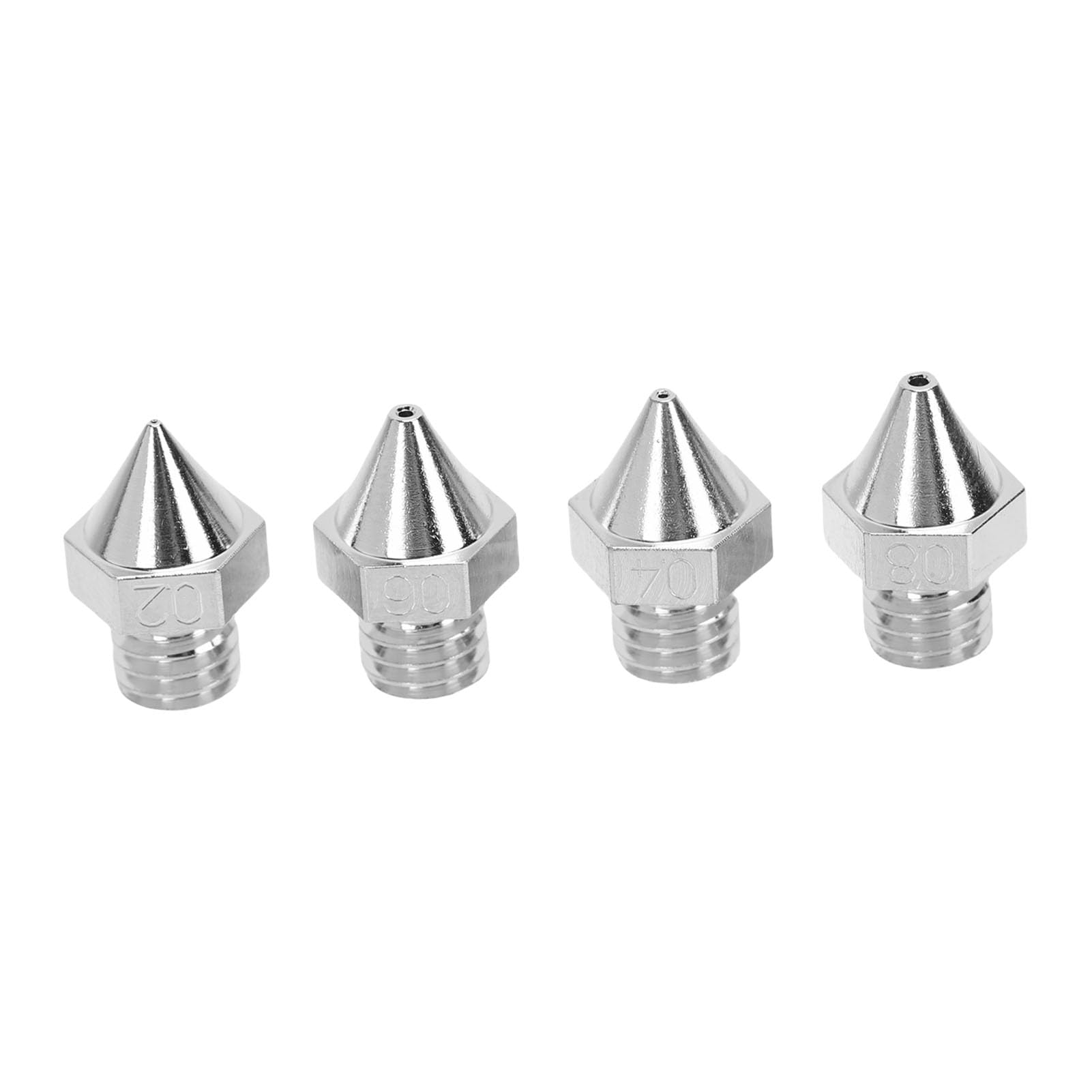 Ugelli per Stampante 3D da 4 Pezzi, Set di Ugelli in Lega Ad Alta Durezza 0,2 Mm 0,4 Mm 0,6 0,8, Set di con Connessione Continua con Struttura Durevole, Ideale per Raise3D N Pro2, Pro3 Ed E2