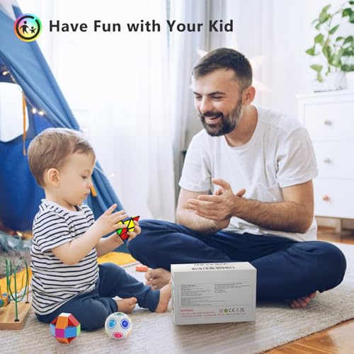 Vdealen Zauberwürfel Set, Speed Cube von 2x2 3x3 4x4 Pyramide Megaminx Magic Snake Zauberwürfel Original, Magic Cube Würfel Puzzle, Geschenk für Kinder Teenager Erwachsene(7er Pack)