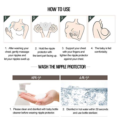 Mother-K Silicone Nipple Shield 2P with Carry Case, Contact Nipple Shields for Breastfeeding with Latch Difficulties or Flat or Inverted Nipples, Nipple Wound Protection (Large) - Thumbnail 7