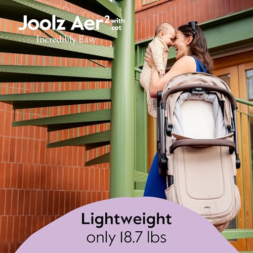 Image of Joolz Aer2 Lightweight Travel Stroller + Cot Bundle - Newborn to Toddler, Ultra-Compact One-Hand Fold, Airplane Friendly, Lie-Flat Comfort - Forest Green