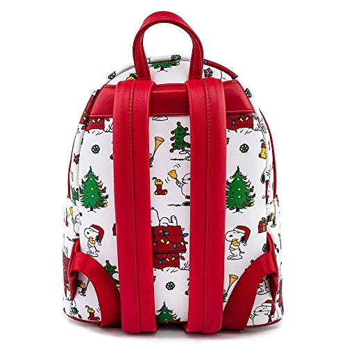 Loungefly Peanuts Snoopy Holiday AOP Adult Womens Double Strap Shoulder Bag Purse2