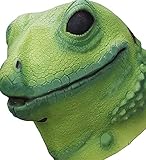 Molezu Lizard Head Mask Halloween Costume Props Adult Party Realistic Animal Latex Masks Green...