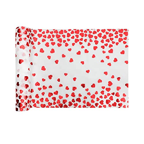 Santex Chemin DE Table Voile C URS Rouge 26CMX3M Blanc