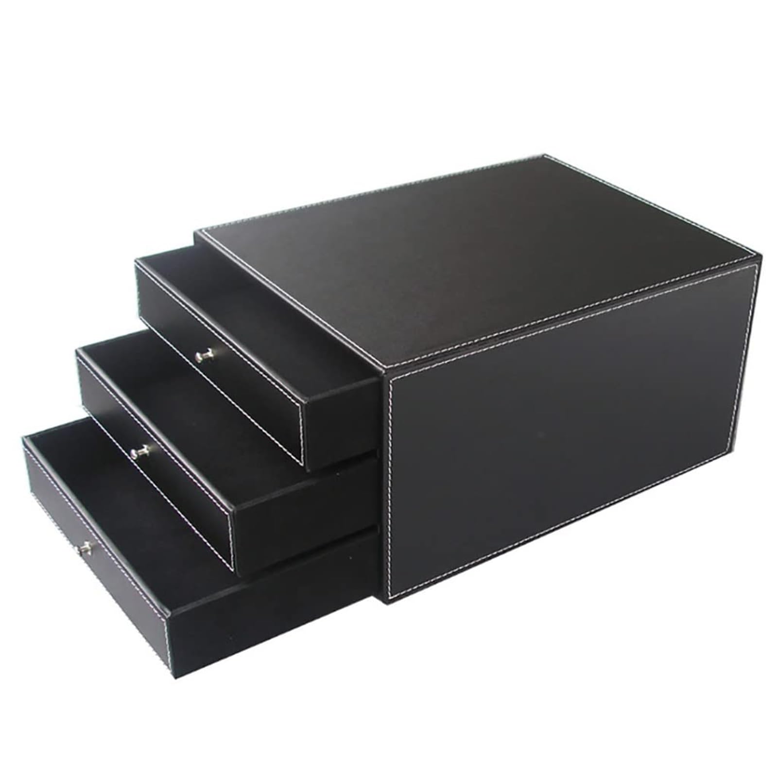 SaryEdge 3 Layer Black Desktop File Cabinet for Office A4 Paper Storage with Drawers Multi Functional Desktop,Black