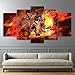 Produktbild MEIPINPAI Kunstdrucke auf Leinwand 5 Panele Monkey · D · Dragon Poster Canvas Druck HD Wall Art One Piece Anime Malerei Bild für die Dekoration zu Hause - Ein Format