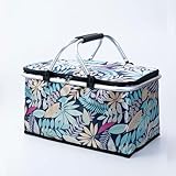 DeeKwee クーラーバスケット 大容量 折りたたみピクニックバスケット ポータブル断熱クーラーバッグ 折りたたみ設計 手提げ おしゃれ スポーツ/軽量 保冷/保温 簡単収納 買い物かご アウトドア キャンプ バーベキュー 釣り キャンプ など適用 (color G)