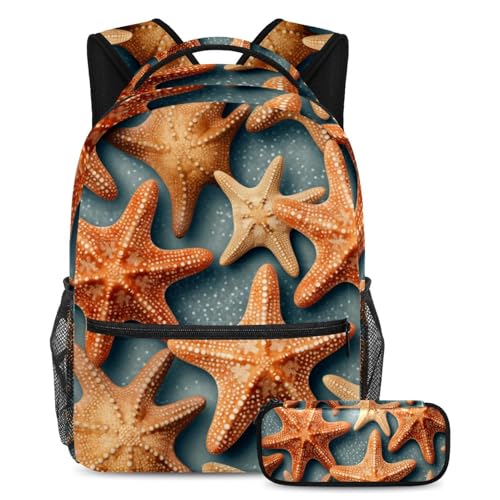 Ensemble cartable enfant sac à dos et trousse Esthétique Sea Starfish 101 large