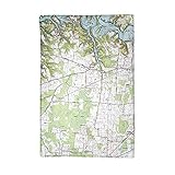 Betsy Drake KT613 Tims Ford Lake TN Nautical Map Kitchen Towel