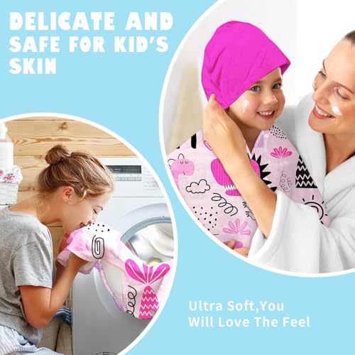Image of Dinosaur Girls Beach Towel with Hoodie for Kids Toddlers Age 4-8, Pink Bath Towels Shower Wrap for Girls, Hooded Poncho Beach Blanket for Pool Swimming Cute Wearable Bath Towel for Child