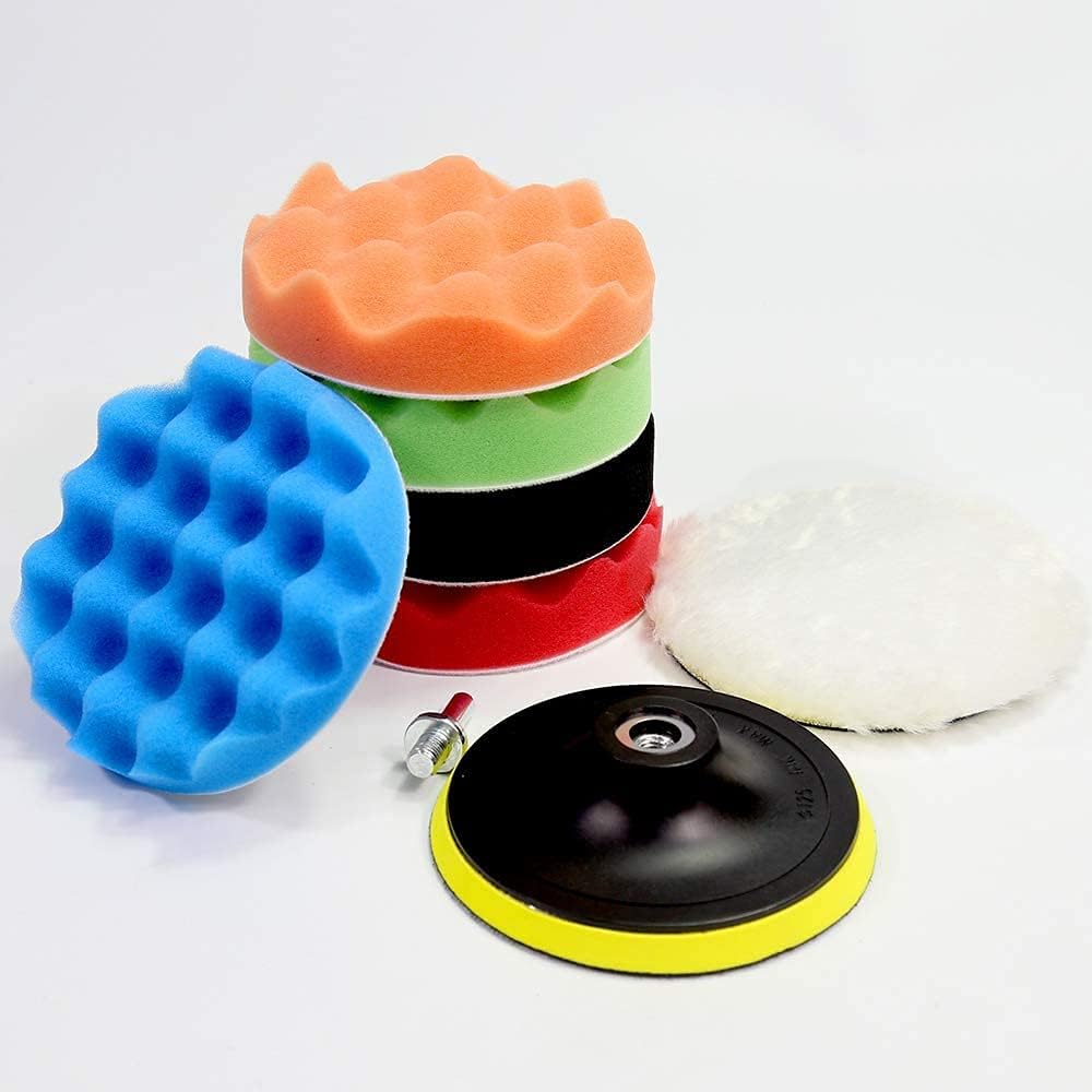 Benavvy 39pcs Drill Polishing Pad Kit, 2 in 1 Car Foam Drill, 7pcs 5" & 31pcs 3" Buffing Pads Compound Automotive Polisher for Drill : Automotive