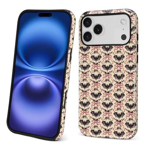 ANLUN STORE Case for iPhone 18 Pro max iPhone 17 Pro max,Hybrid Dual Protection Soft TPU + Hard PC Shockproof Cover Anti-Scratch & Slim Protective for Men Women Bat Bow Collage