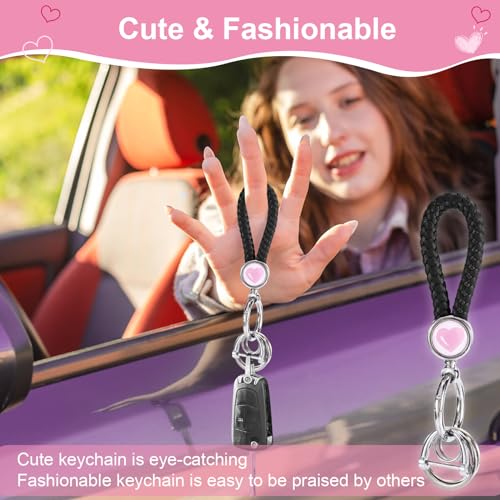 Weixiltc Braided Rope Keychain, Car Key Chain Holder with 4 Key Ring and Anti-Lost D Ring, Personalized Gift for Women - Image 5