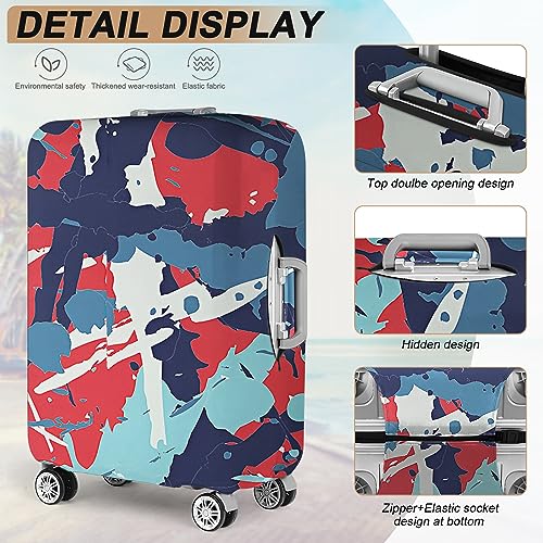 Travel Luggage Cover Thicker Spandex Suitcase Protector Elastic Washable Baggage Covers (M (for 23-24 inch luggage), Oilpaint)4