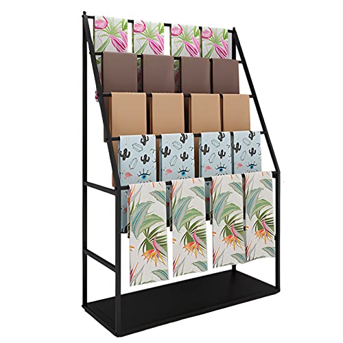 UWYTGF Freestanding Large 5 Tier Silk Scarf Storage Rack Holder for Store,Upright Multifunctional Display Stand Organizers for Shawl Pants Blanket,Black,Length150Cm