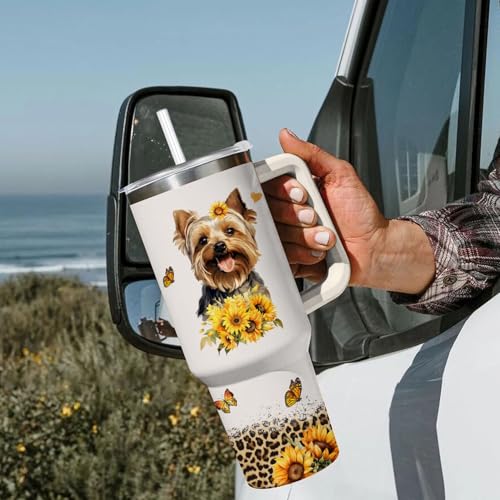 Image of Yorkie Tumbler for Womens,Vacuum Insulated Travel Cup 40oz