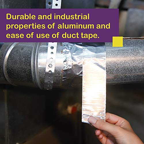ATack Aluminum Foil Reflective Duct Tape, 2 Inches x 30 Yards, High Temp and Heavy Duty Metal Aluminum HVAC Tape for Duct Work, Furnace, AC Units and metalworks - Thumbnail 6