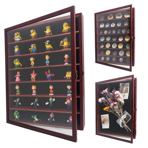 Image of FramePro Shadow Box Frame Display Case 16x20 with Removable Shelves, Deep Memory Box Trinket Knick Knack Shelf Cabinet for Collector, Keepsake Coins Military Medals Wedding Flowers Cherry
