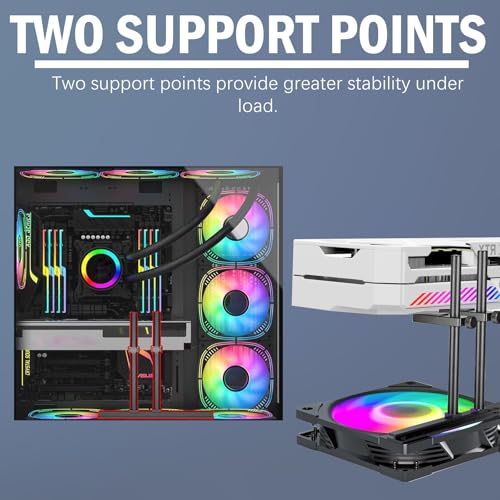 STFALI Soporte para GPU Sag Bracket, soporte para tarjetas gráficas, soporte para tarjetas gráficas, dos barras de apoyo, estructura deslizante, soporte de GPU antideflexión para ventiladores de - imagen 4