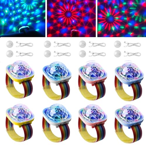 Boule disco pour voiture et petite pièce : lot de 8 mini lampes LED à ventouse contre l'ennui