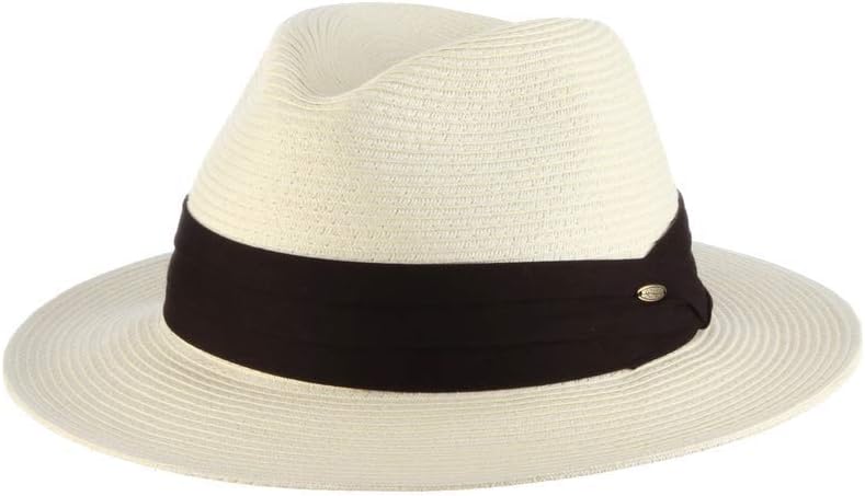 Scala Men's Paper Braid Safari Hat with Black Band