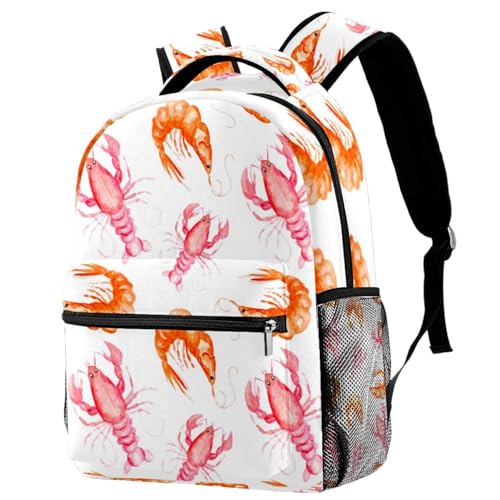 Sac à dos d'école robuste anti mal de dos écrevisses multicolore
