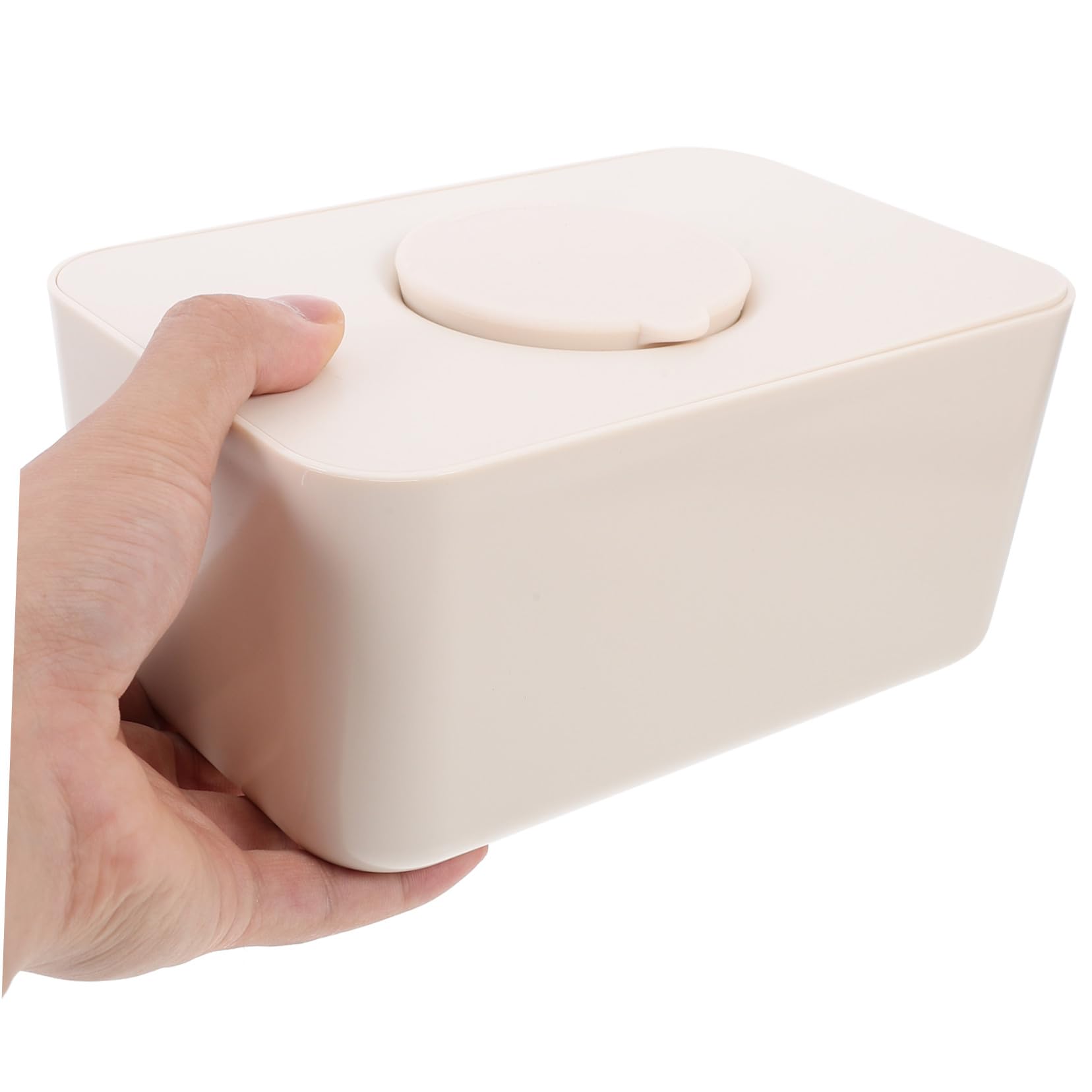 Boîte Distributrice pour Conserver les Mouchoirs de Lingettes Humides en Silicone Beige, Grosse Capacité, Multifonctionnelle et Étanche Toujours Humides