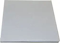 Tambore quadrado branco de 40,64 cm 1,27 cm