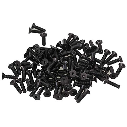 Schwarzes 12mm langes metrisches Gewinde M3 Kohlenstoffstahl Senkkopf mit Innensechskantschrauben Schrauben Packung von 100 Stück
